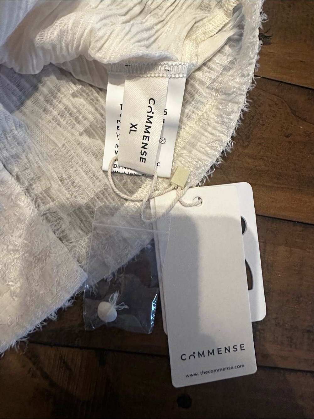 Commense White Textured Button-Front Top - Picture 6 of 6